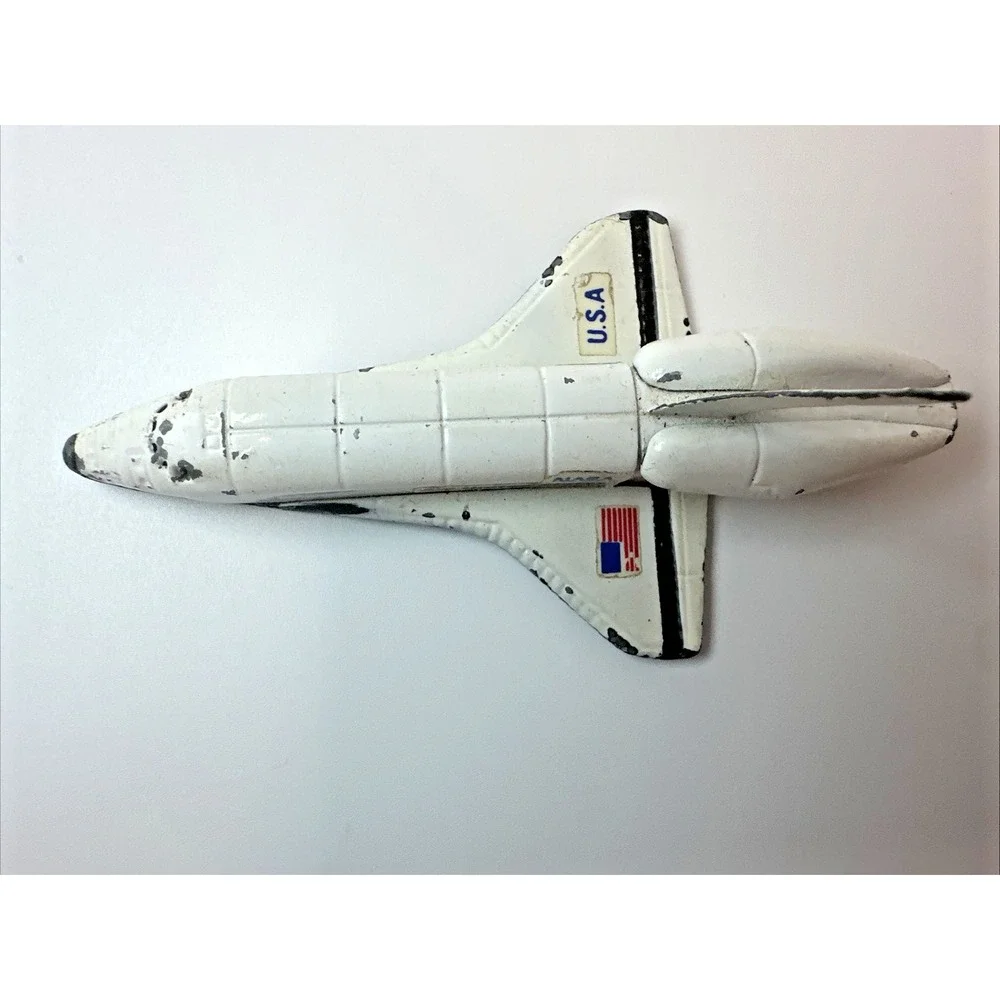 Vintage Ertl NASA Space Shuttle Die Cast Metal Toy USA White Orbiter 3 Inch